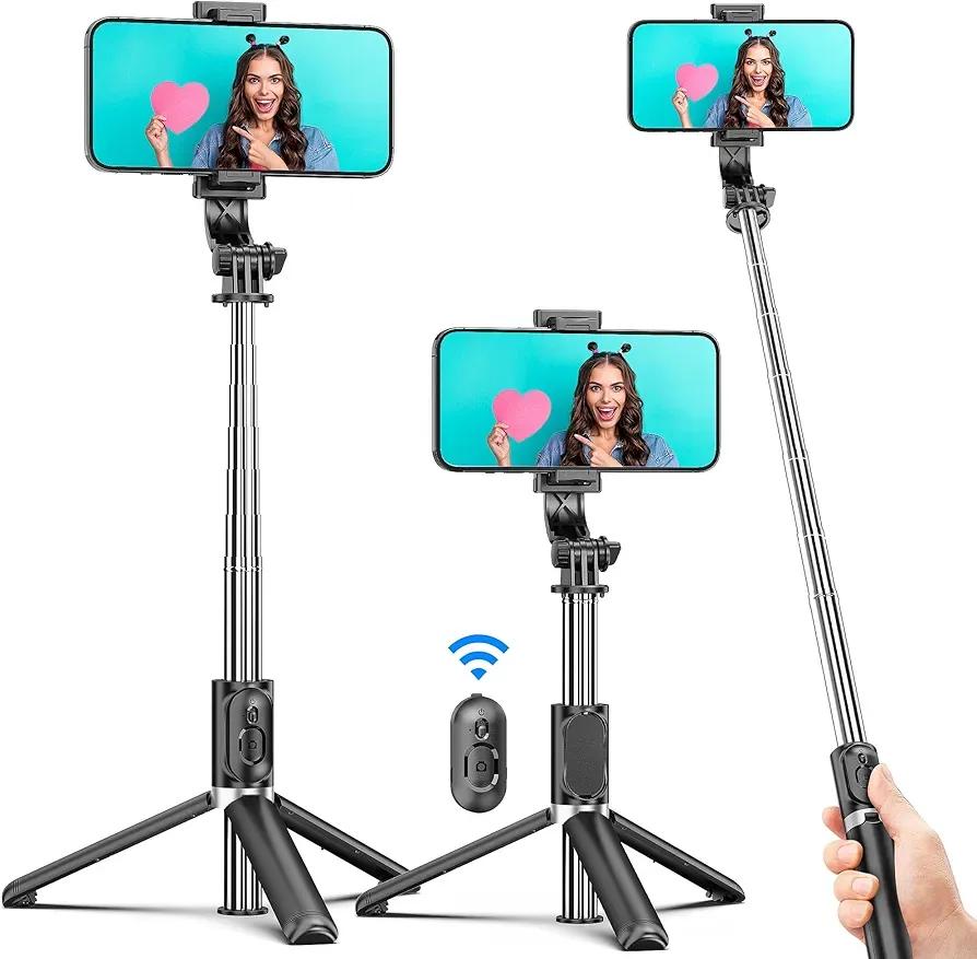 Foldable Selfie Stick with LED Light And Tripod